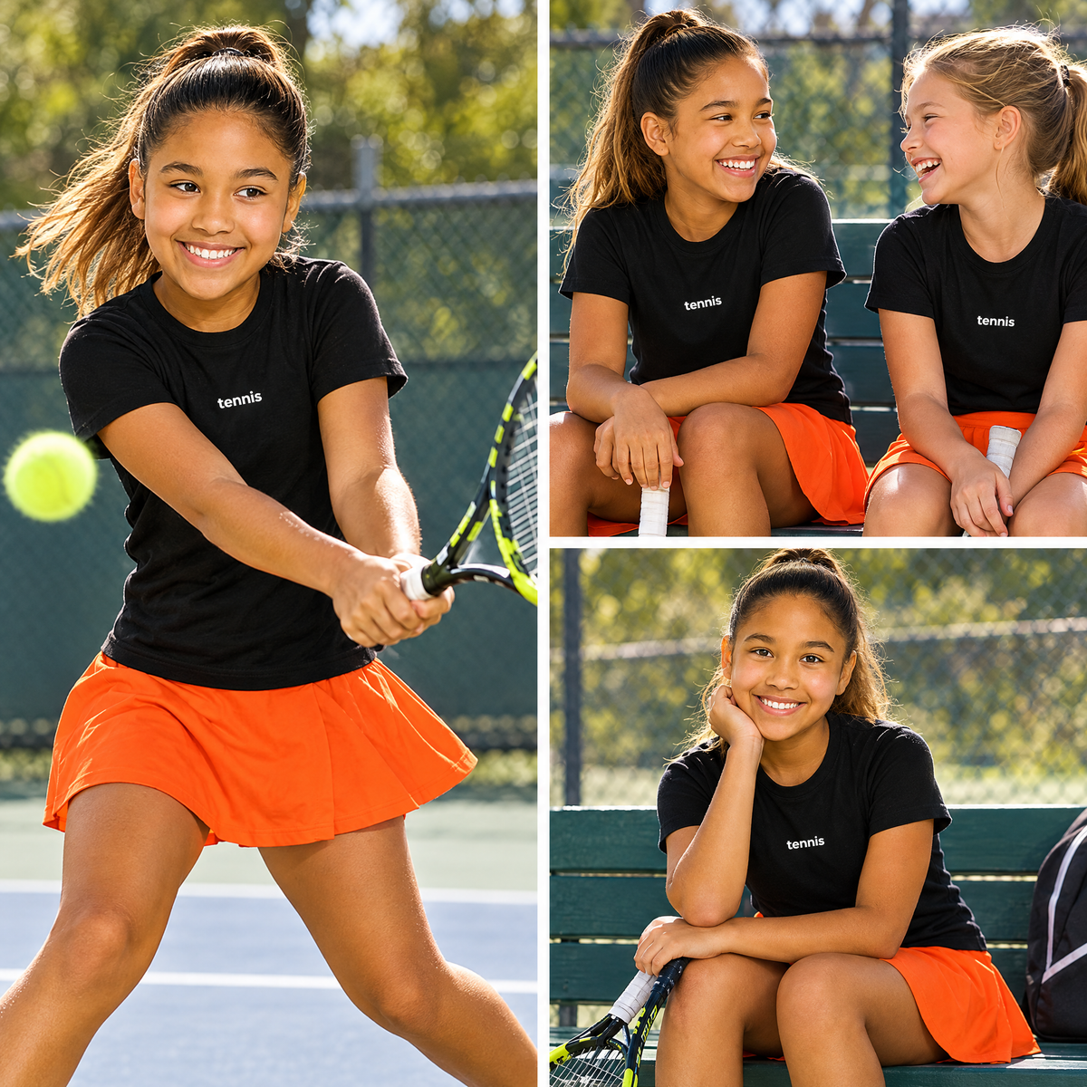Girls Comfort Tennis Tee lifestyle montage