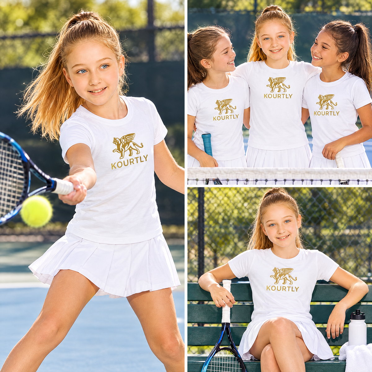 Girls Gold Lion Team Tee lifestyle montage