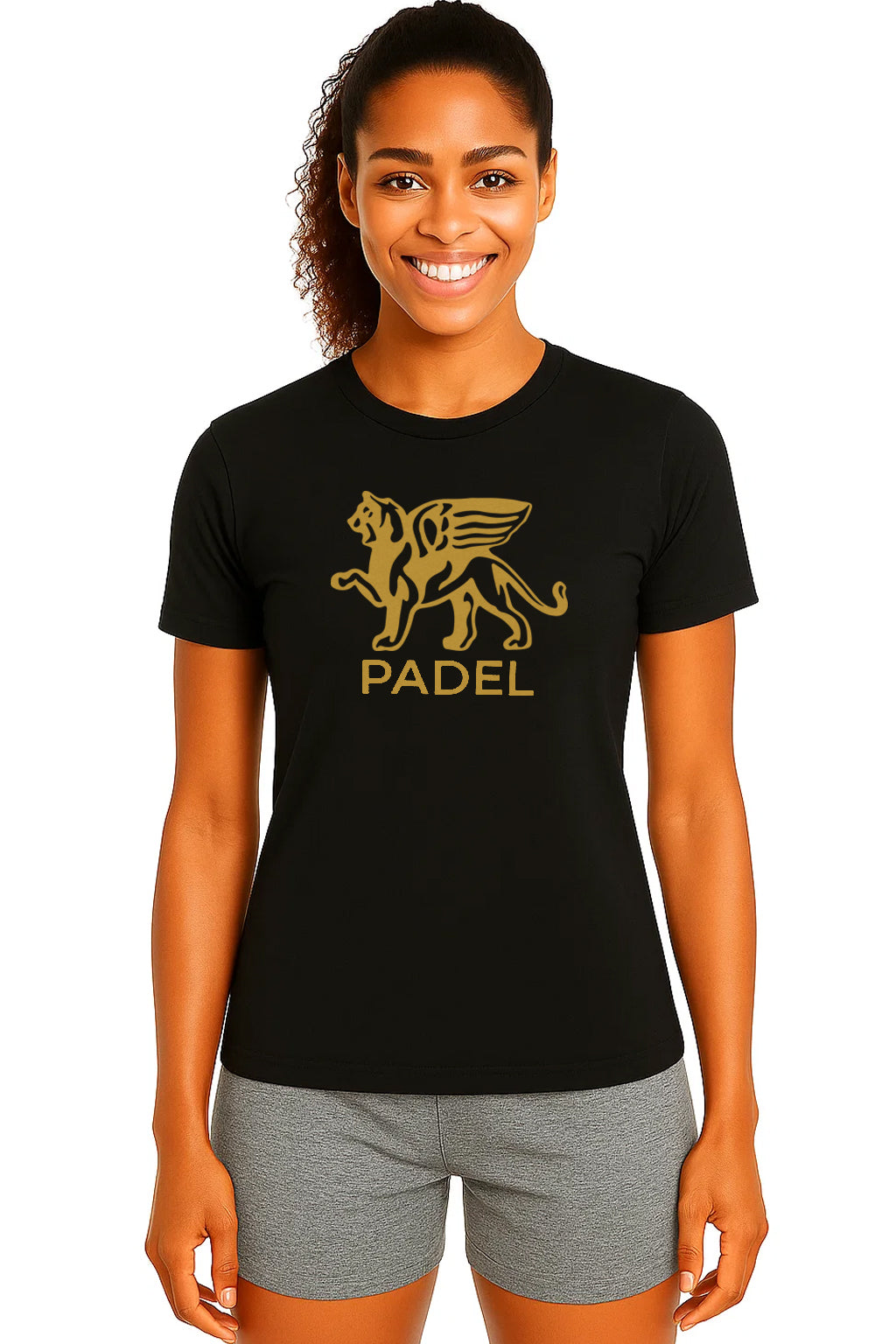 Women Gold Lion Pro Padel Tee KOURTLY by Loriet Sports