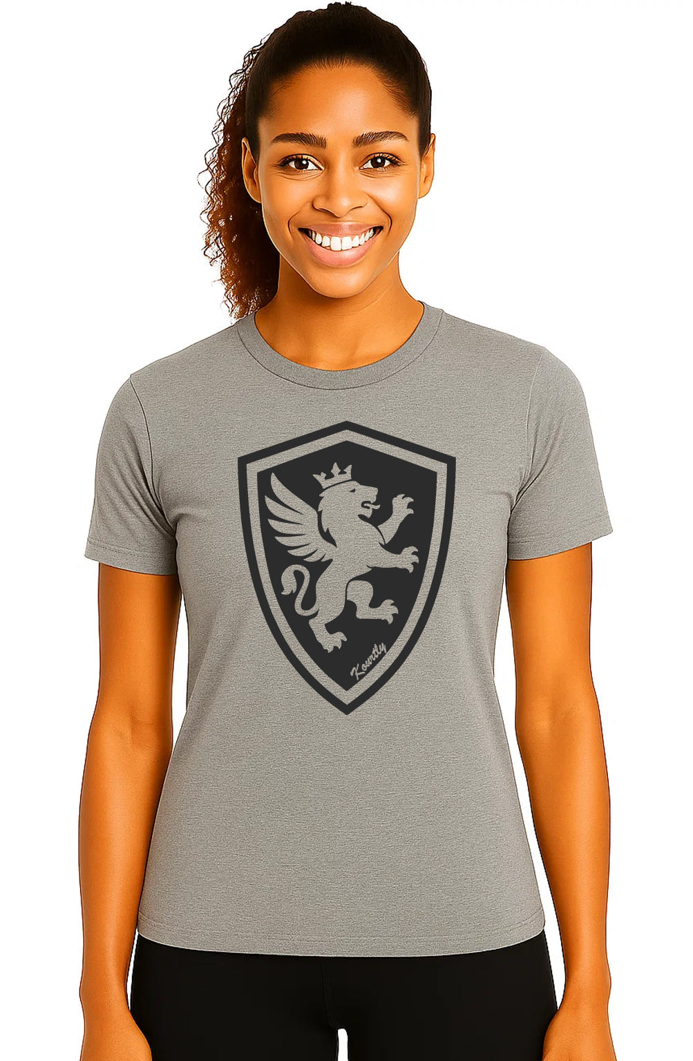 Women Comfort Lion Shield Tee KOURTLY by Loriet Sports