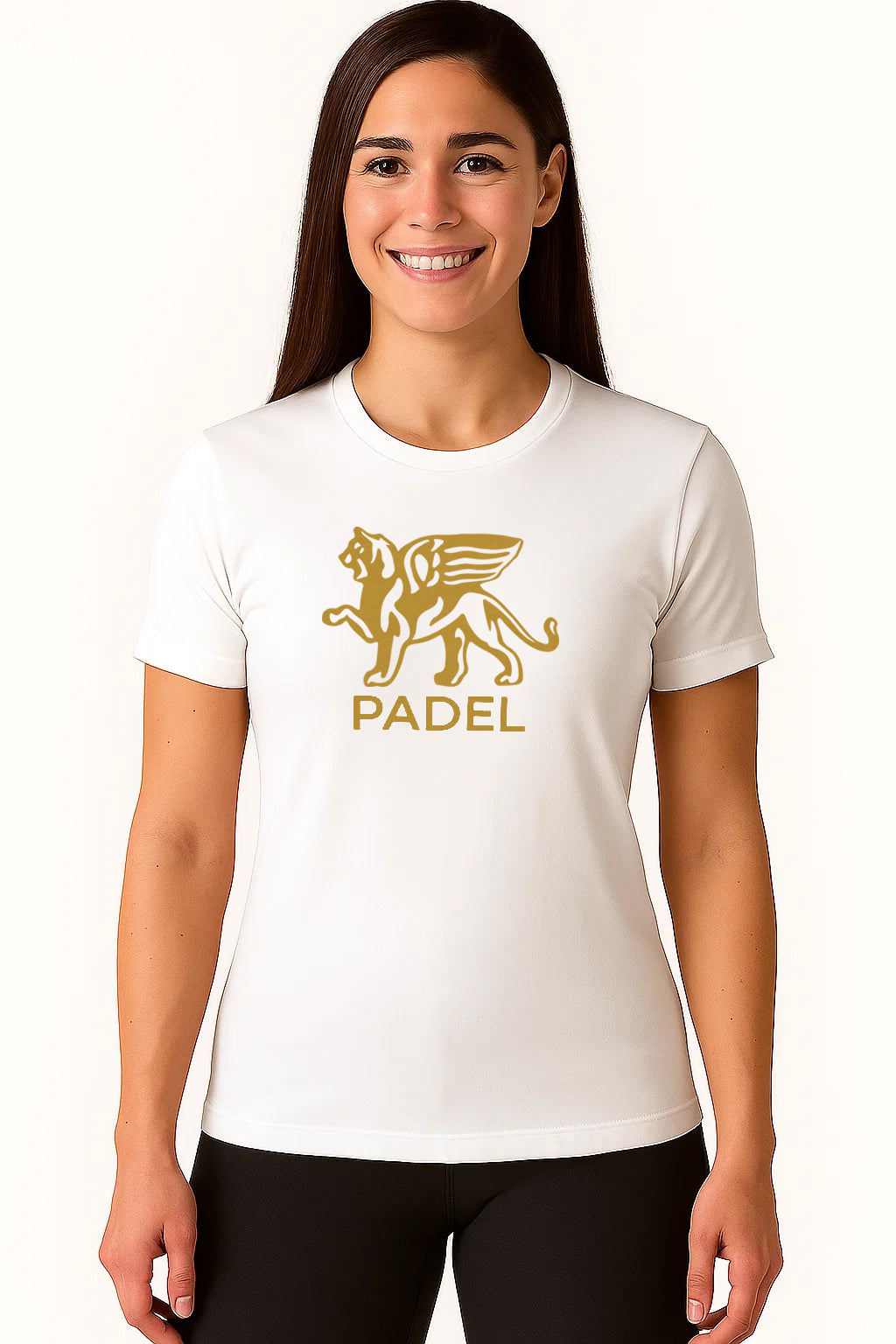 Women Gold Lion Pro Padel Tee KOURTLY by Loriet Sports