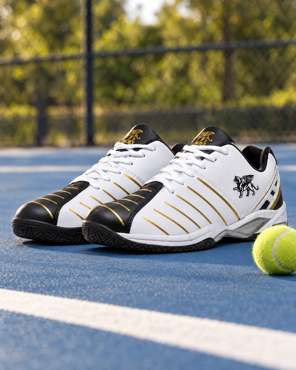 KOURT1 court shoes on a tennis court