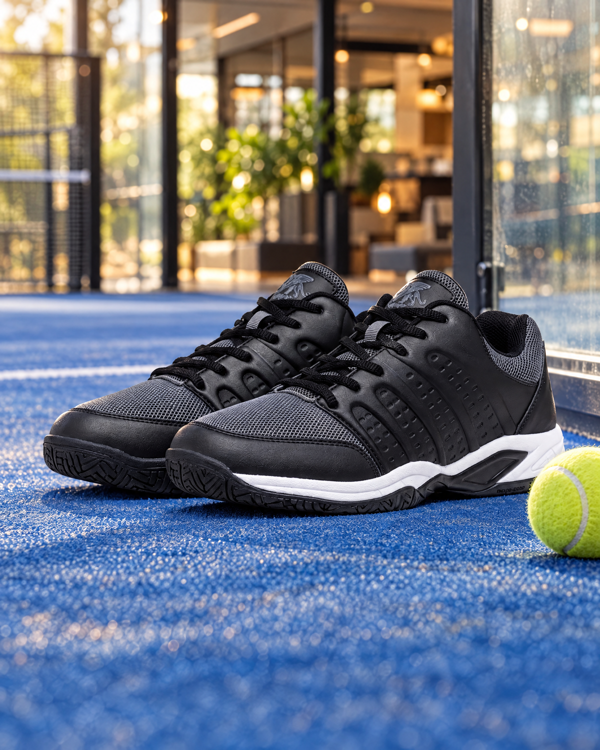 KOURT2 court shoes on a padel court